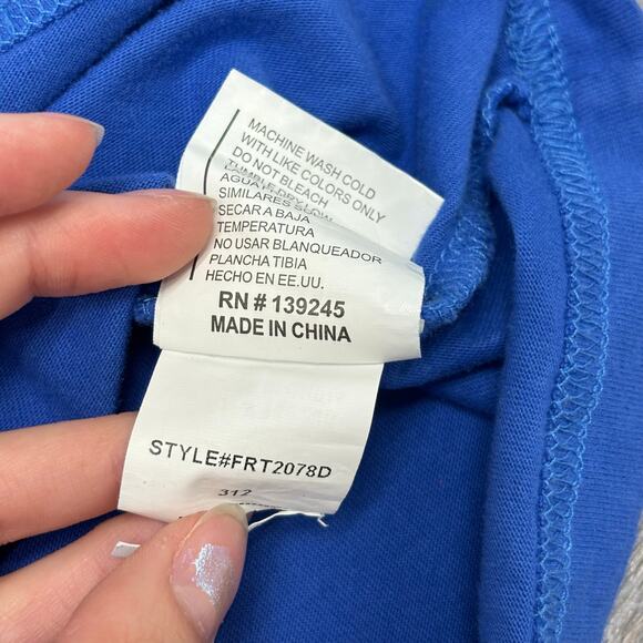 First Row First Never Last Blue Mens L Racing Sportscar Chenille Patch T-Shirt - Picture 11 of 12